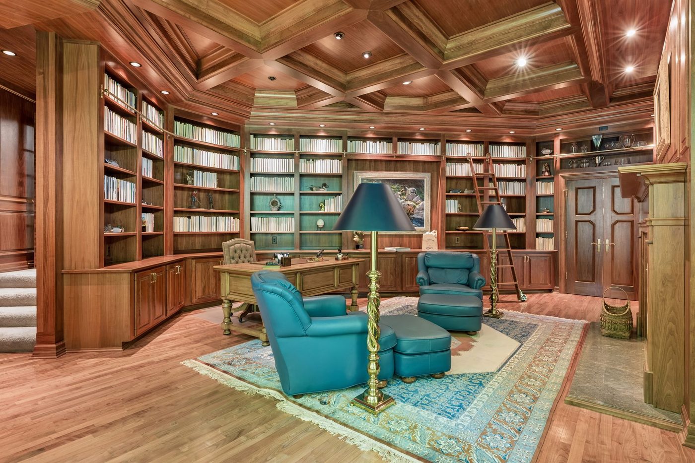 The library, edited and staged to showcase its craftsmanship