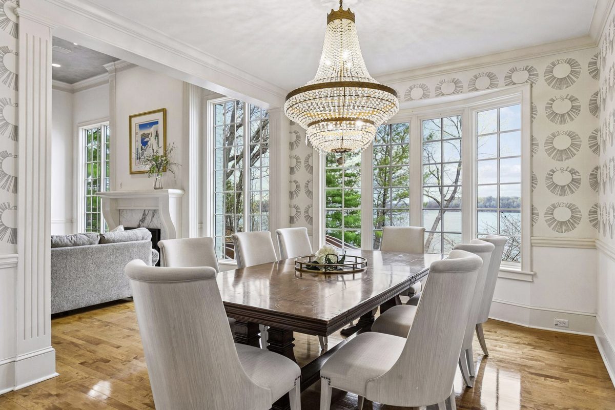 Dining room at 6425 Virginia Drive overlooking Lake Minnetonka